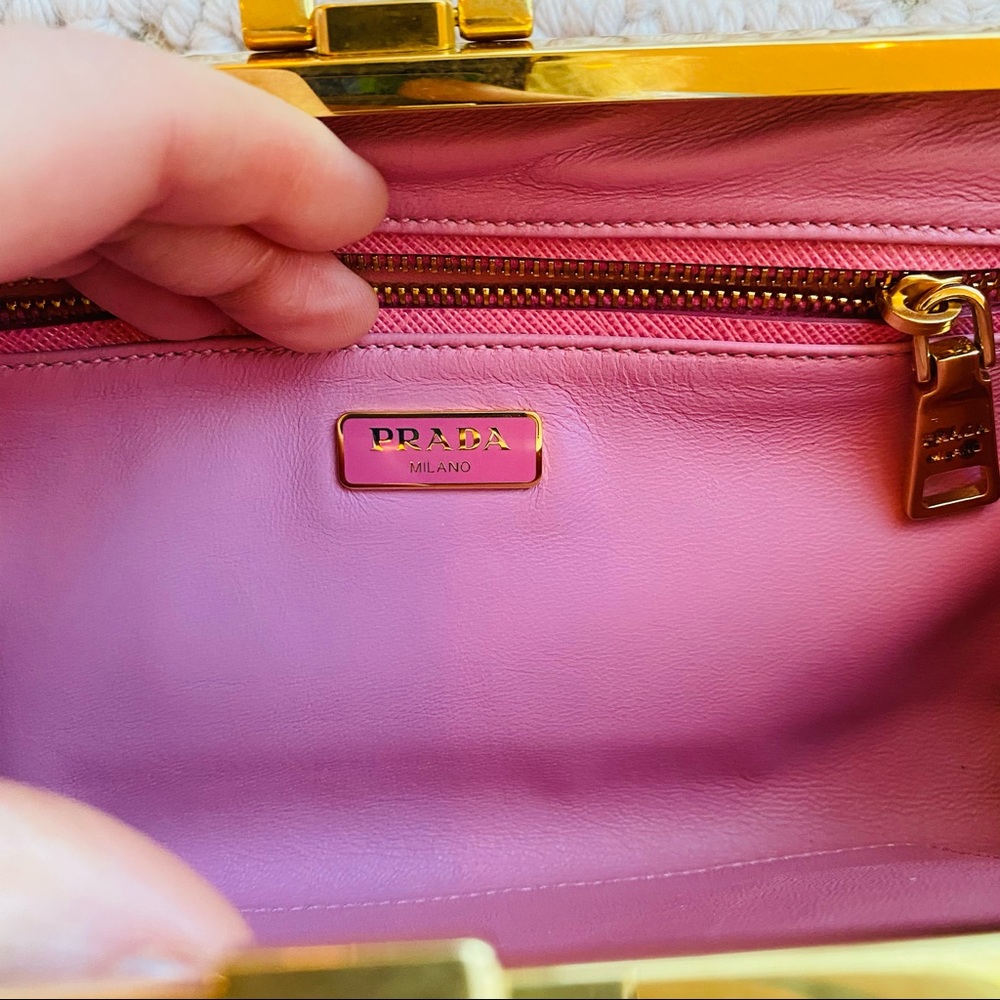 NWOT Prada Clutch Pink Rare w/gold hardware - Picture 3 of 9